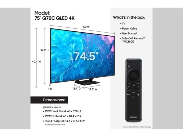 television samsung smart qled 75 pouces